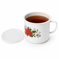 Garnuszek emaliowany kubek z pokrywką garnek na mleko herbatę 1l retro