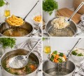 Łyżka cedzakowa stalowa duża łyżka do frytek makaronu nierdzewna 33,5cm