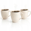 Zestaw kubków ceramicznych 250 ml białe eleganckie do kawy herbaty x3