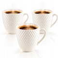 Zestaw kubków ceramicznych 250 ml białe eleganckie do kawy herbaty x3