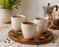 Zestaw kubków ceramicznych 250 ml białe eleganckie do kawy herbaty x3