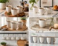 Zestaw kubków ceramicznych 250 ml białe eleganckie do kawy herbaty x3