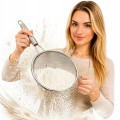 Sitko kuchenne stalowe z rączką do mąki cukru herbaty do przesiewania 30 cm