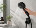 Słuchawka prysznicowa zestaw wąż 150 cm uchwyt 3 tryby czarna