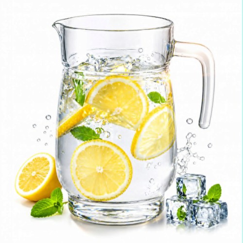 Dzbanek szklany 1L do wody lemoniady soku z uchwytem i dzióbkiem