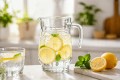 Dzbanek szklany 1L do wody lemoniady soku z uchwytem i dzióbkiem