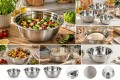 Miska stalowa metalowa duża kuchenna nierdzewna do sałatek ubijania 24 cm