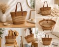 Torebka damska plażowa shopper słomkowa boho pojemna na ramię B02