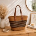 Torebka damska plażowa shopper słomkowa boho pojemna na ramię B02