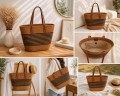 Torebka damska plażowa shopper słomkowa boho pojemna na ramię B02