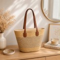 Torebka damska plażowa shopper słomkowa boho pojemna na ramię B02