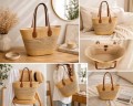 Torebka damska plażowa shopper słomkowa boho pojemna na ramię B02