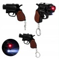 Brelok pistolet z latarką i laserem mini rewolwer LED zabawka