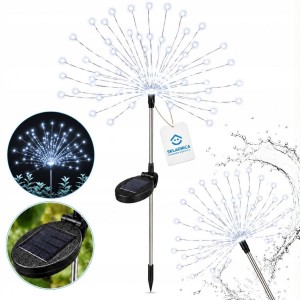Lampa solarna LED dmuchawiec zimny biały ogrodowa wodoodporna czujnik