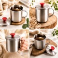 Kubek stalowy 850ml turystyczny campingowy do kawy herbaty z pokrywką