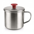 Kubek stalowy 850ml turystyczny campingowy do kawy herbaty z pokrywką