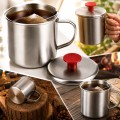 Kubek stalowy 850ml turystyczny campingowy do kawy herbaty z pokrywką