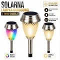 Lampa solarna ogrodowa LED RGB ciepły biały 32 cm wbijana IP44