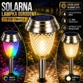 Lampa solarna ogrodowa LED RGB ciepły biały 32 cm wbijana IP44