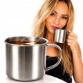 Kubek stalowy 350ml turystyczny campingowy do kawy herbaty