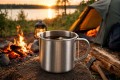 Kubek stalowy 250ml turystyczny campingowy do kawy herbaty