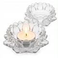 Szklany świecznik lotos na tealight podgrzewacz dekoracyjny