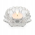 Szklany świecznik lotos na tealight podgrzewacz dekoracyjny