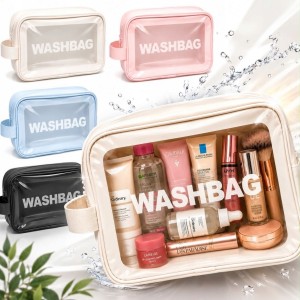 Kosmetyczka transparentna podróżna wodoodporna damska washbag mix kolor