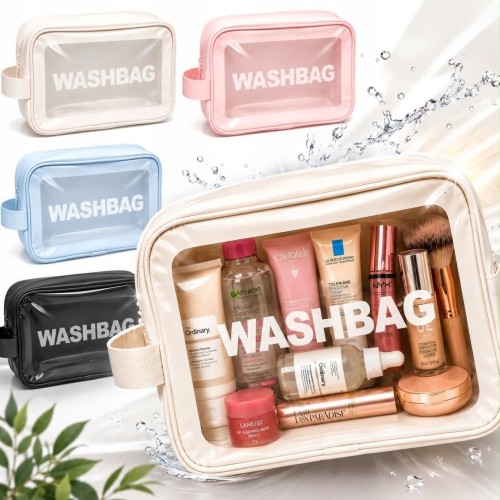 Kosmetyczka transparentna podróżna wodoodporna damska washbag mix kolor