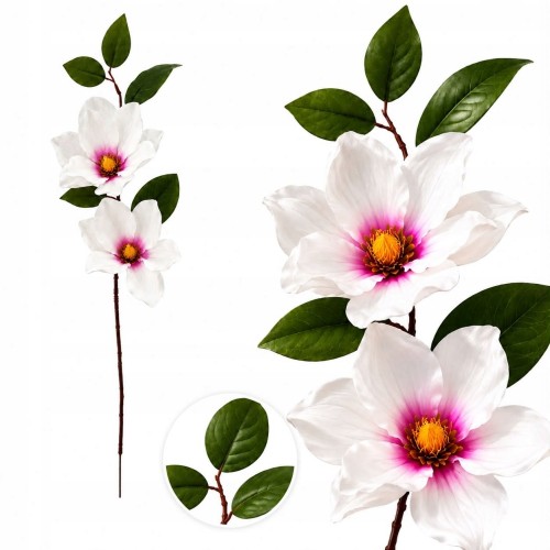 Sztuczna Magnolia Gałązka Kwiat Dekoracyjny Do Wazonu 85 cm MRYS004