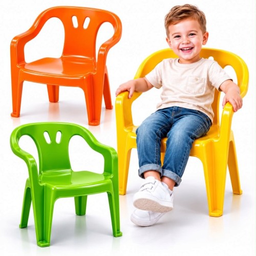 Krzesło Dziecięce Plastikowe Ogrodowe Dla Dziecka Kolor Losowo