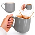 Kubek Ceramiczny Do Kawy Herbaty Duży Nowoczesny 350ml Szary