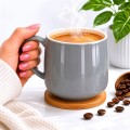 Kubek Ceramiczny Do Kawy Herbaty Duży Nowoczesny 350ml Szary