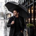 Parasol Składany Czarny Przeciwdeszczowy Mocny Wiatroodporny