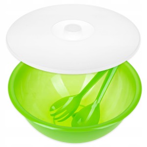 Miska z przykrywką i sztućcami 3,6 l-  zielona