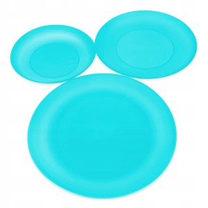 Komplet talerzy płaskich 3 szt.- błękitne