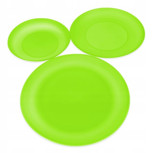 Komplet talerzy płaskich 3 szt.- zielone