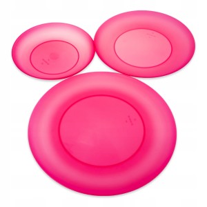 Komplet talerzy płaskich 3 szt.- różowe