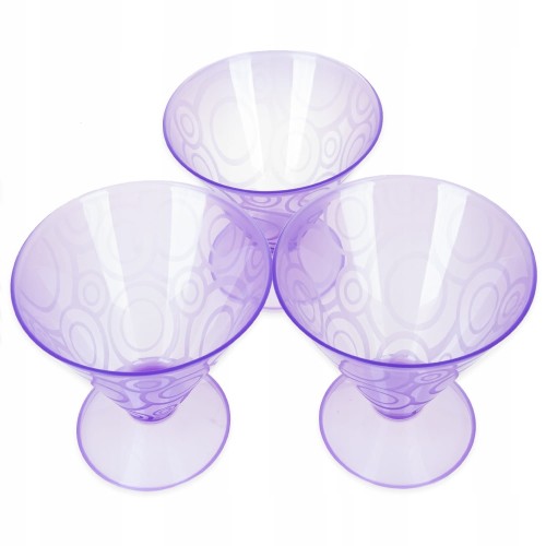 Komplet pucharków deserowych 3 szt.- fioletowe