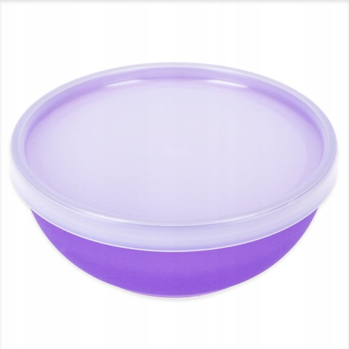 Miska plastikowa z przykrywką fi 14 cm- mix kolor