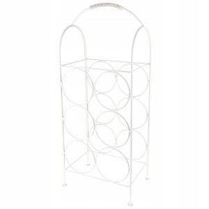 Metalowy stojak na wino- biały