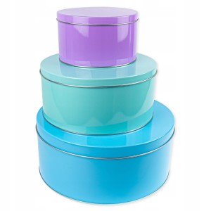 Komplet okrągłych puszek metalowych