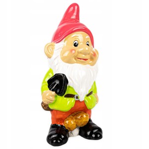 Krasnal ceramiczny stojący z łopatką