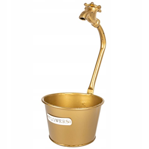 Doniczka z kranikiem złota- 33,5 cm