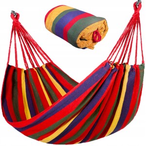 Hamak ogrodowy materiałowy- czerwony