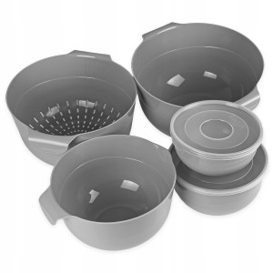 Zestaw 4 misek z pokrywka+ durszlak