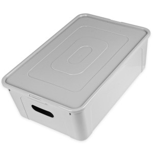 Pudełko plastikowe z pokrywką 26x39 cm- szare